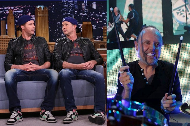Lars Ulrich, Will Ferrell, Chad Smith, drum-off, Metallica, Red Hot Chili Peppers, battle, challenge, accepted, bring it on