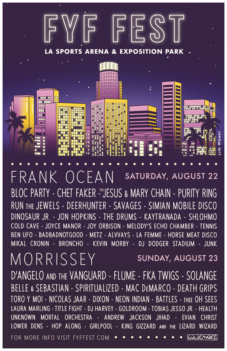 FYF Fest 2015 Lineup: Frank Ocean, Run the Jewels, Morrissey, D'Angelo, and More