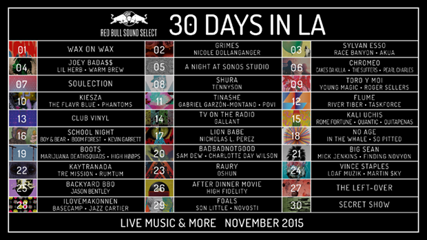 Red Bull Sound Select Presents: 30 Days In LA Lineup: TV on the Radio, Vince Staples, and More