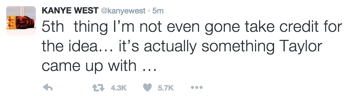 Kanye West Defends His Misogynistic Lyrics About Taylor Swift on Twitter
