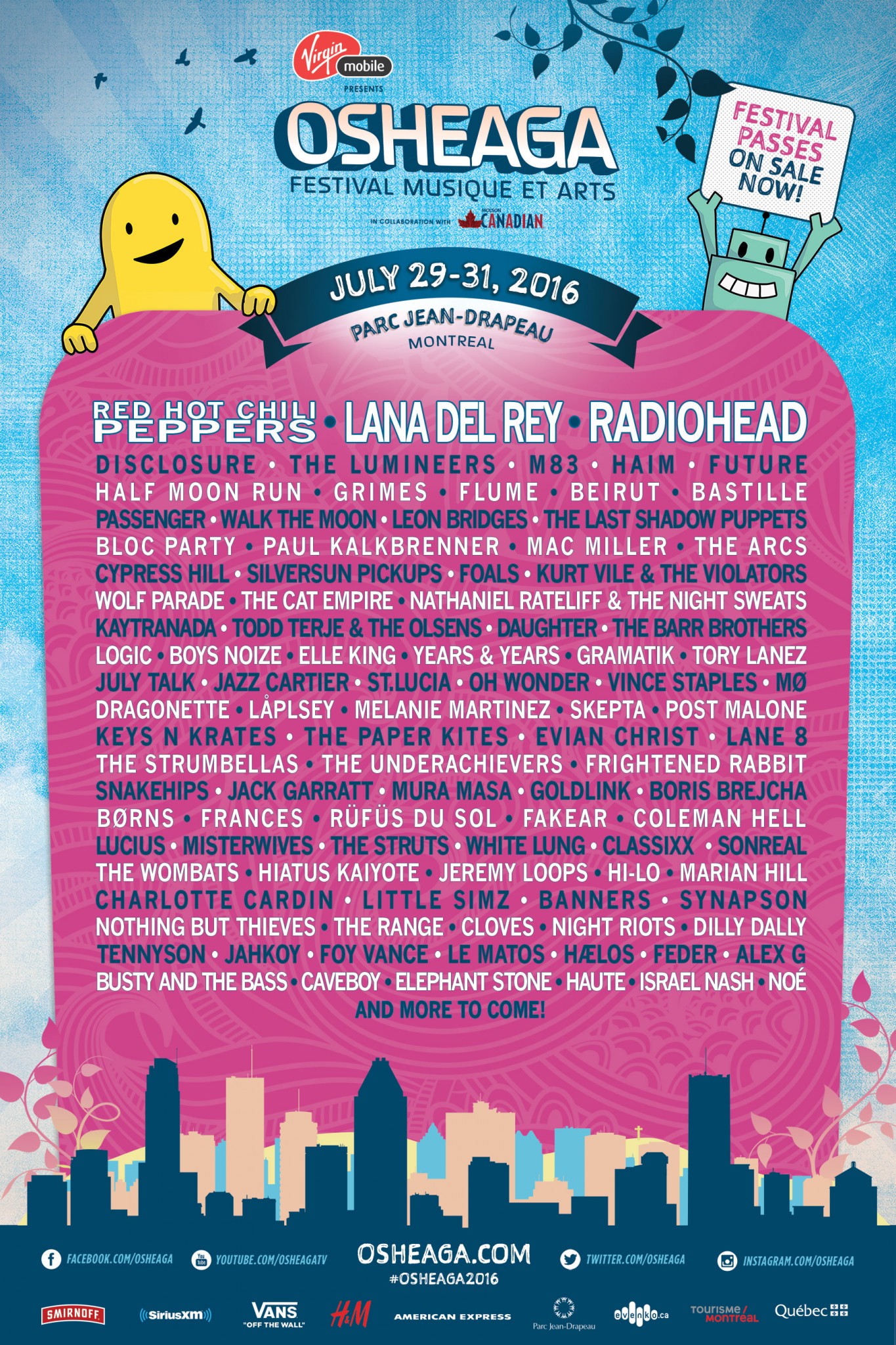 Osheaga Festival 2016 Lineup: Radiohead, Red Hot Chili Peppers, and Lana Del Rey