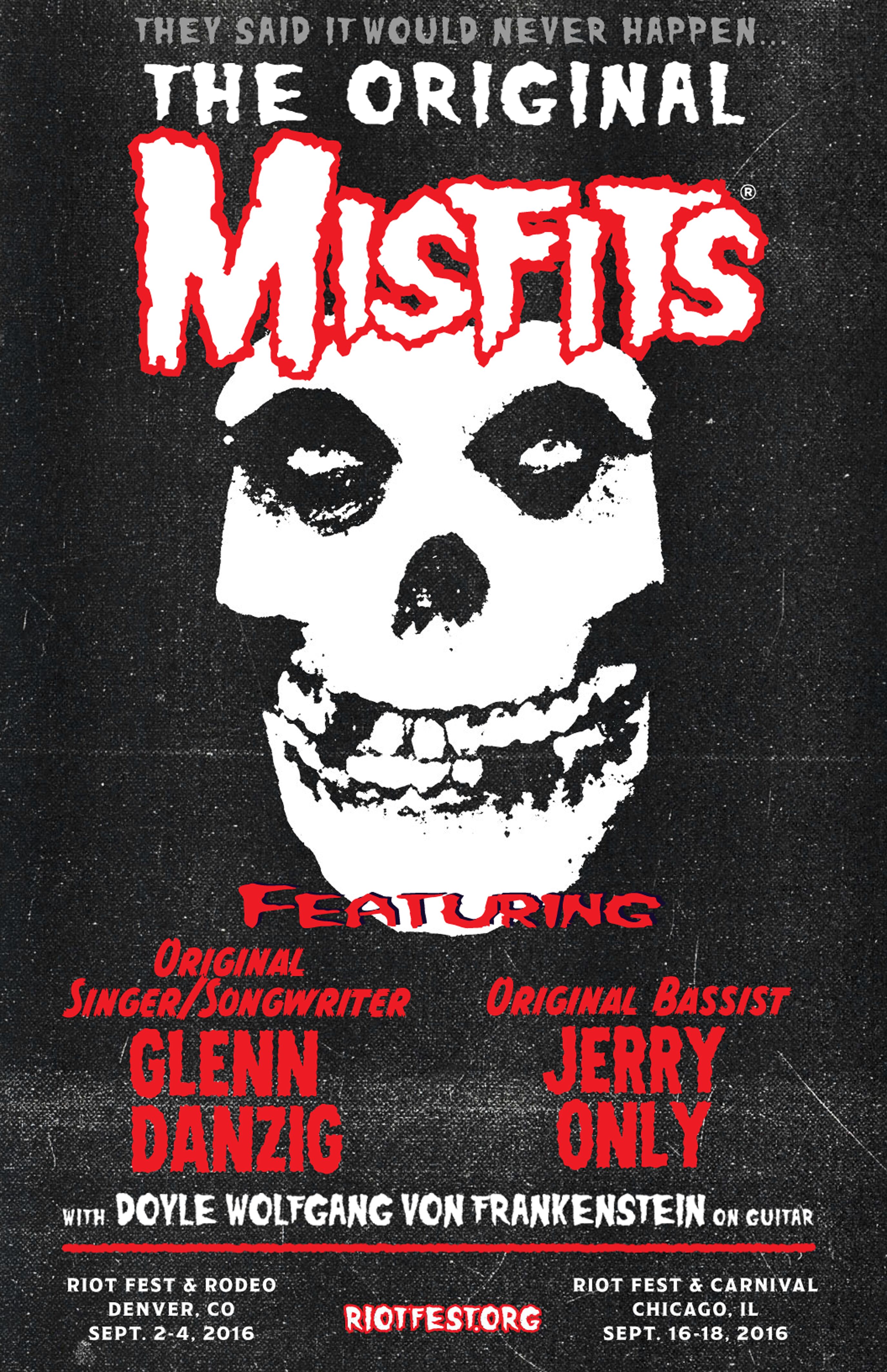 Glenn Danzig and Jerry Only to Reunite the Misfits at Riot Fest