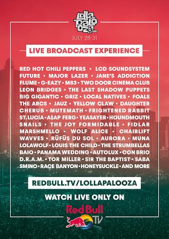 Lollapalooza 2016 Livestream: Red Hot Chili Peppers, LCD Soundsystem, Future, and More