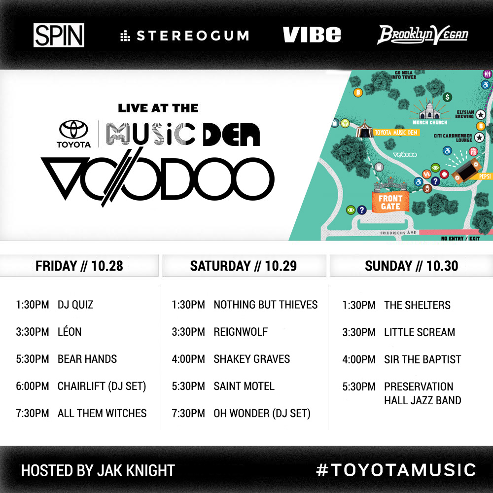 SPIN at Voodoo Music + Arts Experience 2016: Toyota Music Den Schedule