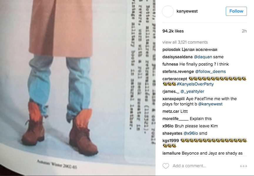Kanye West Is Posting Dozens of Fashion Catalog Photos on Instagram