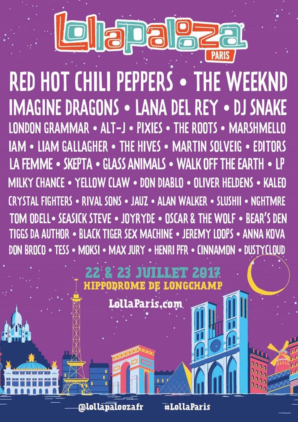 Lollapalooza Festival Expands to Paris, Adds Red Hot Chili Peppers and the Weeknd to Headline