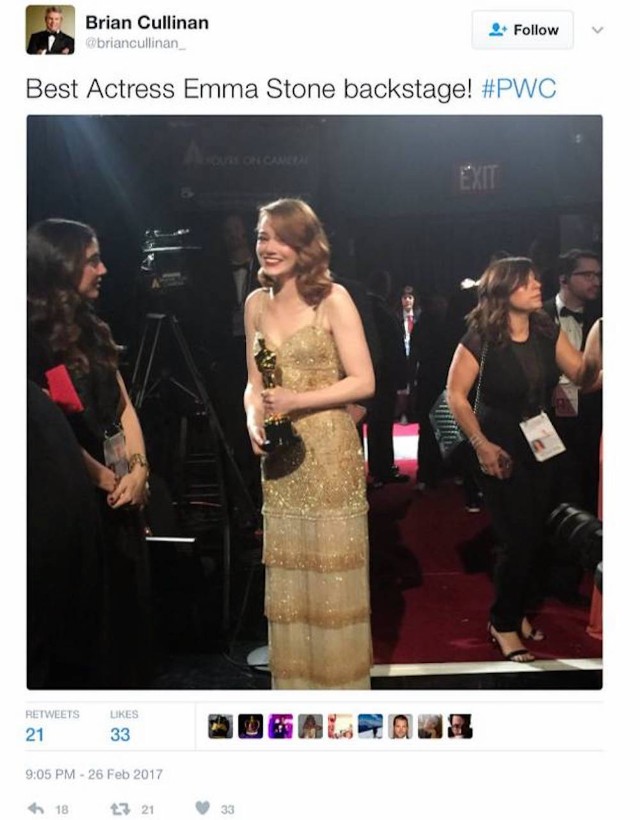Report: PWC Accountant Who Fucked Up the Oscars After Tweeting Was Asked Not to Tweet During Ceremony