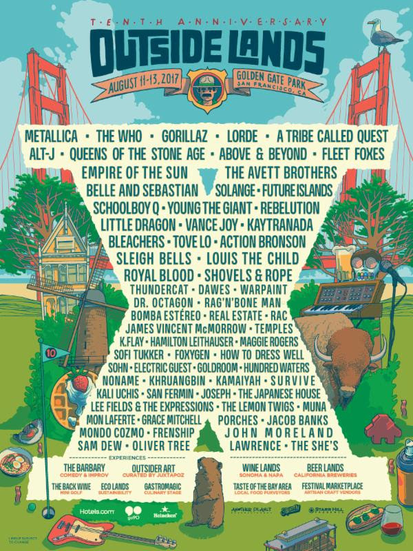 Outside Lands 2017 Lineup: Metallica, Lorde, Gorillaz, The Who, and More