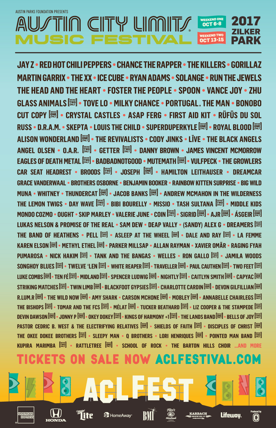 Austin City Limits 2017: Jay Z, Gorillaz, Chance the Rapper, the Killers, Red Hot Chili Peppers, Ryan Adams & More [UPDATE]