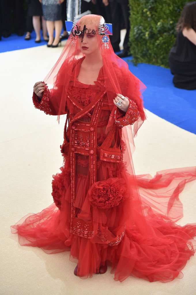 Did Katy Perry Wear Album Promo on Her Face to the Met Gala?