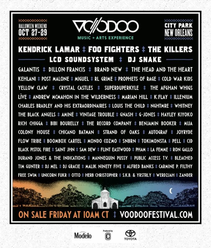 Voodoo Fest Lineup Announced: Foo Fighters, Kendrick Lamar, the Killers, LCD Soundsystem, and More