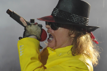 An upright Axl Rose / Photo by Vanderlei Almeida/AFP/Getty