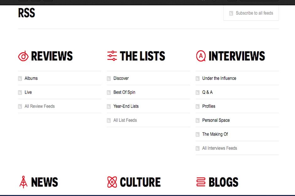 Looking for SPIN’s RSS Feeds? Step This Way… SPIN