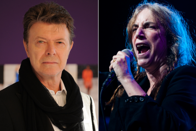 David Bowie / Patti Smith (Photo: Getty Images, Bowie; Josh Sisk, Smith)