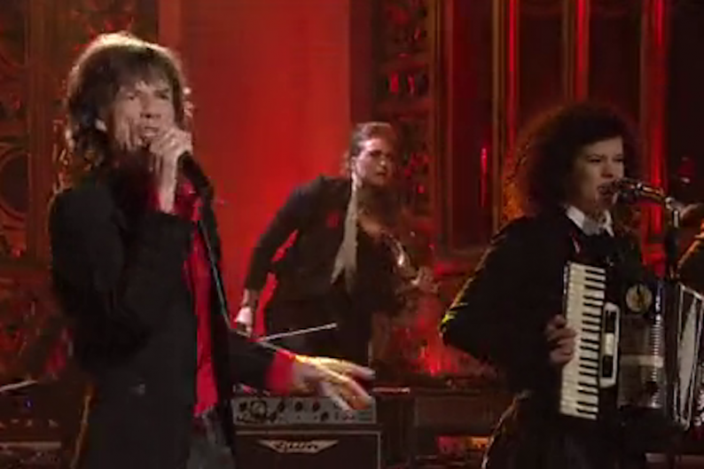 Arcade Fire and Mick Jagger on 'SNL'
