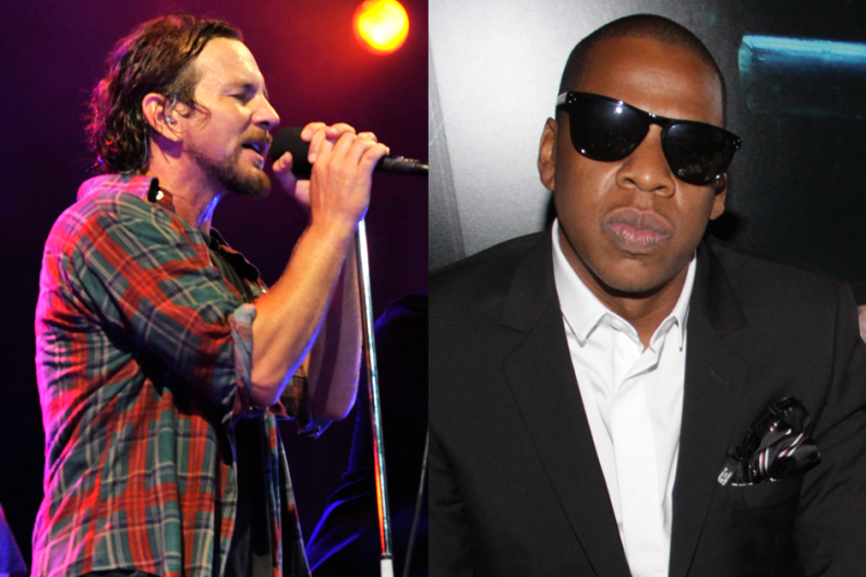 Pearl Jam's Eddie Vedder/Jay-Z / Photos by Getty