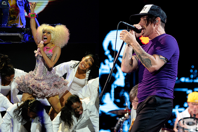Nicki Minaj / Anthony Kiedis (Photo: Ethan Miller/Getty Images for Clear Channel, Minaj; Chad Kamenshine, Kiedis)