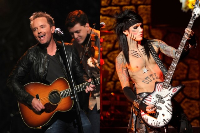 Christian singer Chris Tomlin vs. the guitarist for Black Veil Brides / Photos by Getty Images
