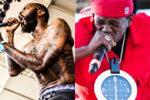 Death Grips' MC Ride & Flavor Flav / Photo by Ian Witlen & Wilson Lee