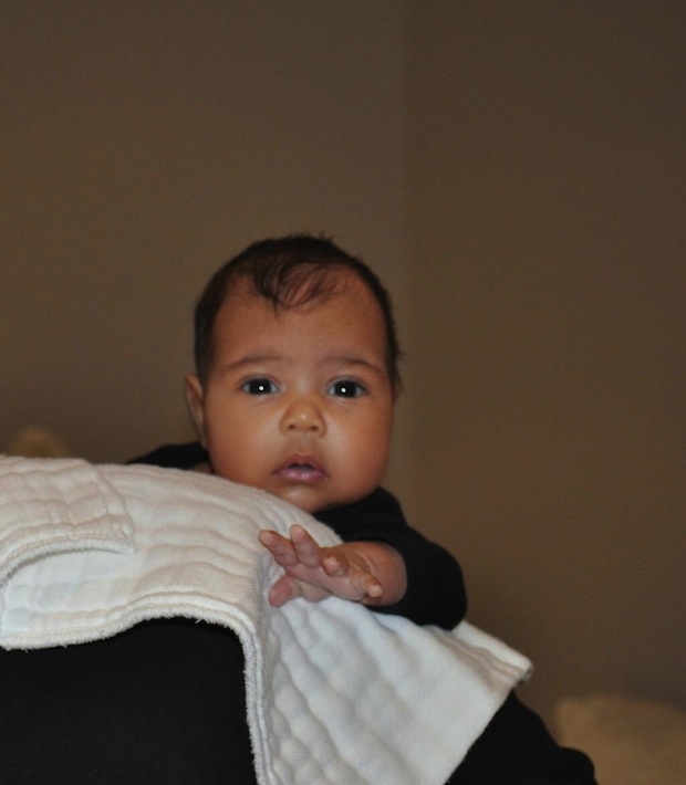Kanye West, Kim Kardashian, North West, baby photo, first, Kris Jenner