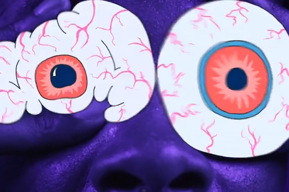 Danny Brown's bugged out eyes in new "Dip" video
