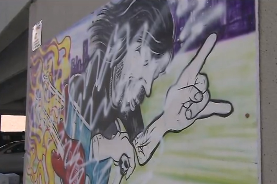 Dave Grohl Alley, vandal, spraypaint,