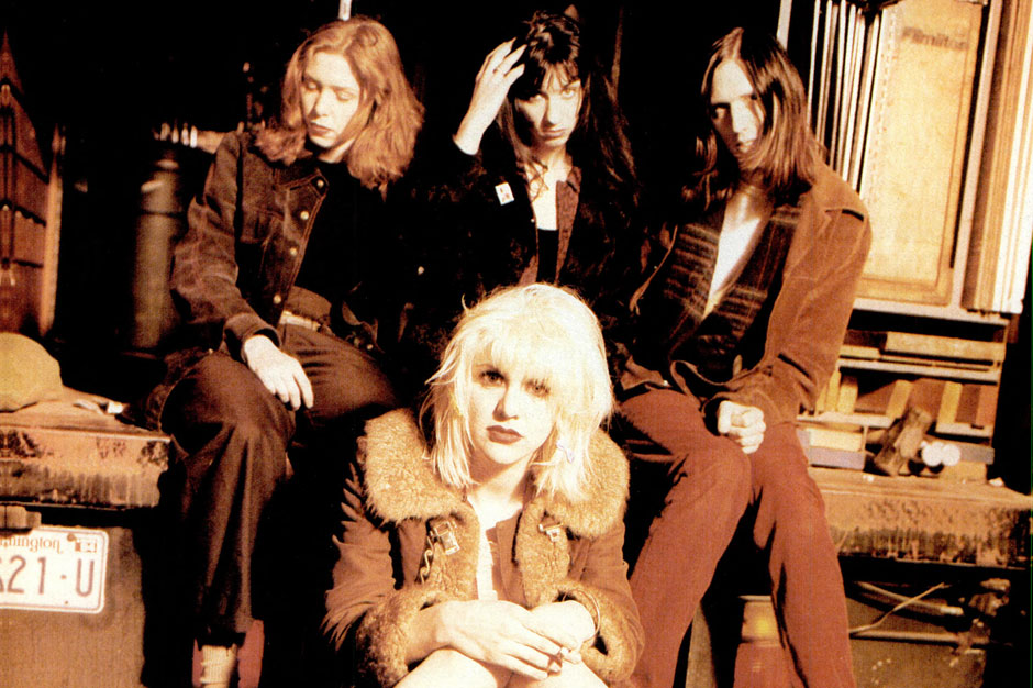Patty Schemel, Courtney Love, Kristen Pfaff, and Eric Erlandson in Seattle, 1994