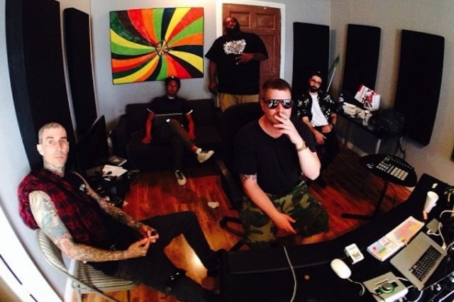 Run the Jewels, Killer Mike, El-P, Rage Against the Machine's Zack de la Rocha, Blink-182's Travis Barker