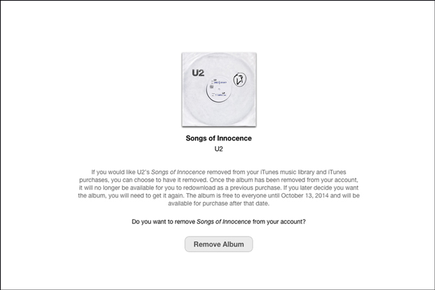 U2 Remove Album From iTunes Delete Apple Songs of Innocence