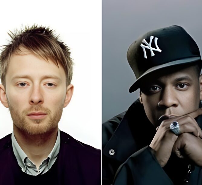 Radiohead's Thom Yorke (left) and Jay-Z