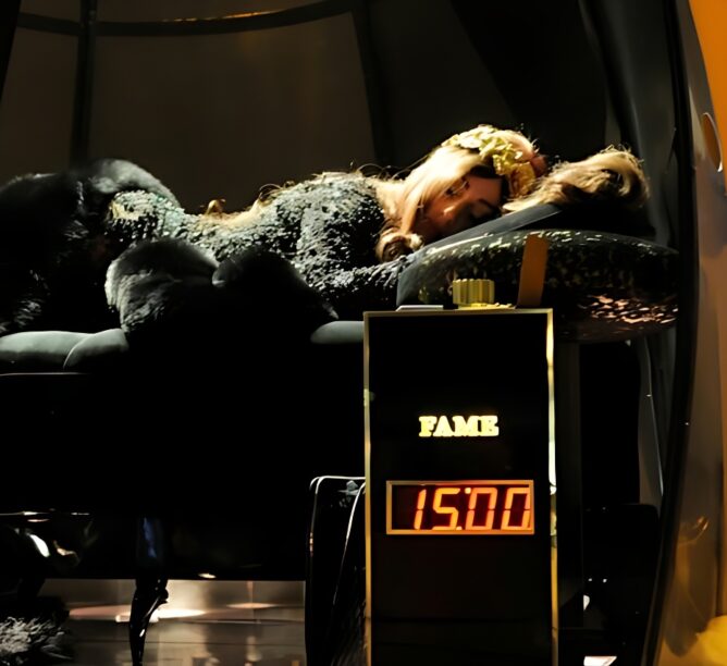 Lady Gaga "sleeps" at the Guggenheim