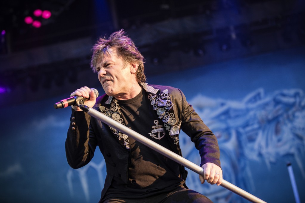 The English heavy metal band Iron Maiden performs a live concert at the Scandinavian heavy metal festival Copenhell in Copenhagen