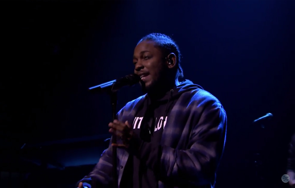 Kendrick Lamar on the Tonight Show with Jimmy Fallon