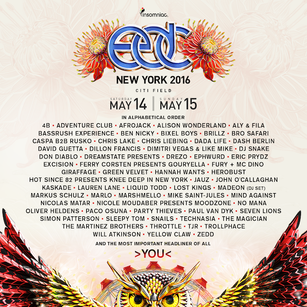 Electric Daisy Carnival 16 Lineup David Guetta Eric Prydz Madeon Zedd More Spin Electric Daisy Carnival 16 Lineup David Guetta Eric Prydz Madeon Zedd More Spin