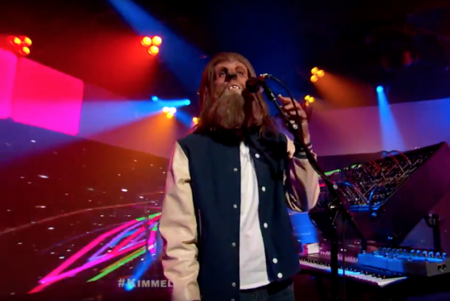 m83 do it try it go junk jimmy kimmel live wolf mask video watch