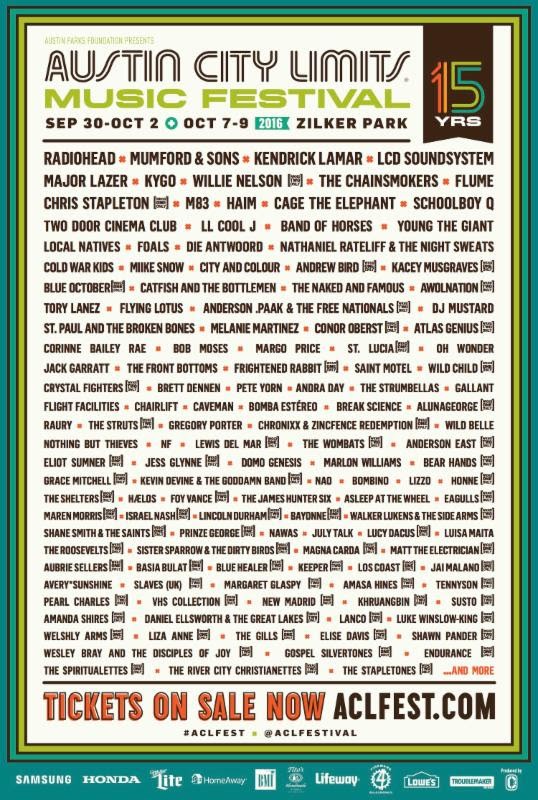 Austin City Limits 16 Lineup Kendrick Lamar Lcd Soundsystem Kacey Musgraves And More Spin