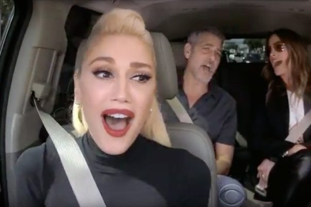 gwen stefani james corden carpool karaoke george clooney julia roberts late late show video watch