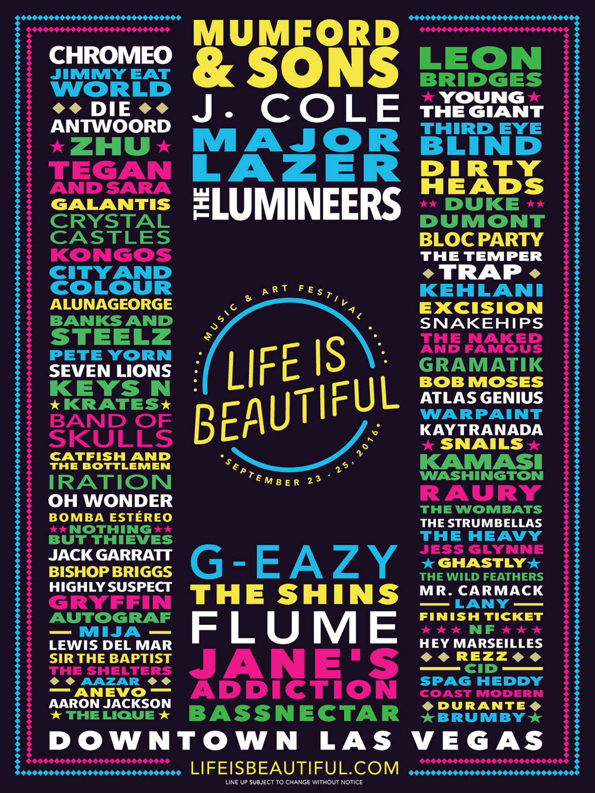 Life Is Beautiful Festival 2016 Lineup: J. Cole, Jane's Addiction ...