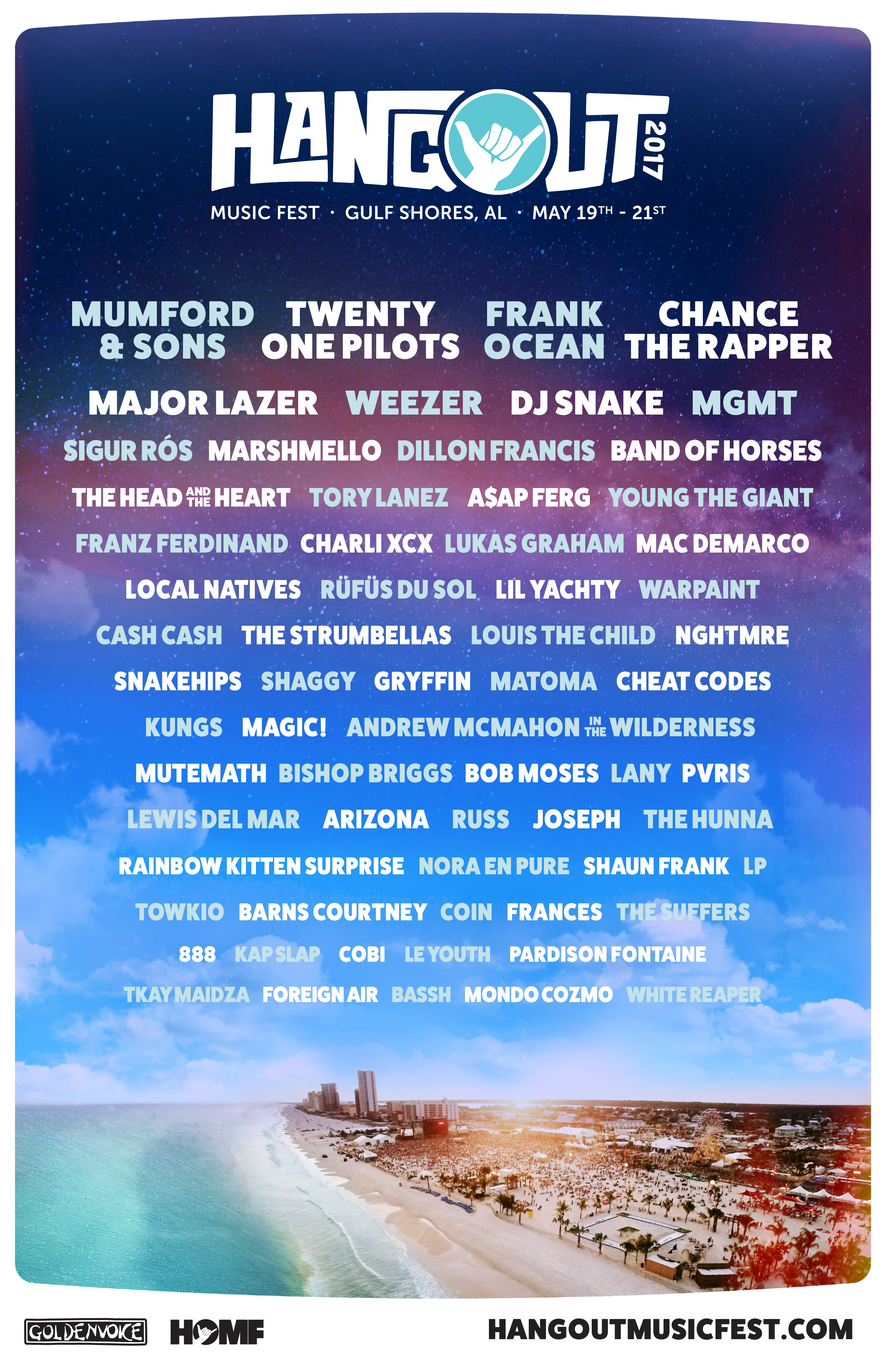 Hangout Music Festival 2017 Lineup: Frank Ocean, Mumford & Sons, Chance the Rapper, and More