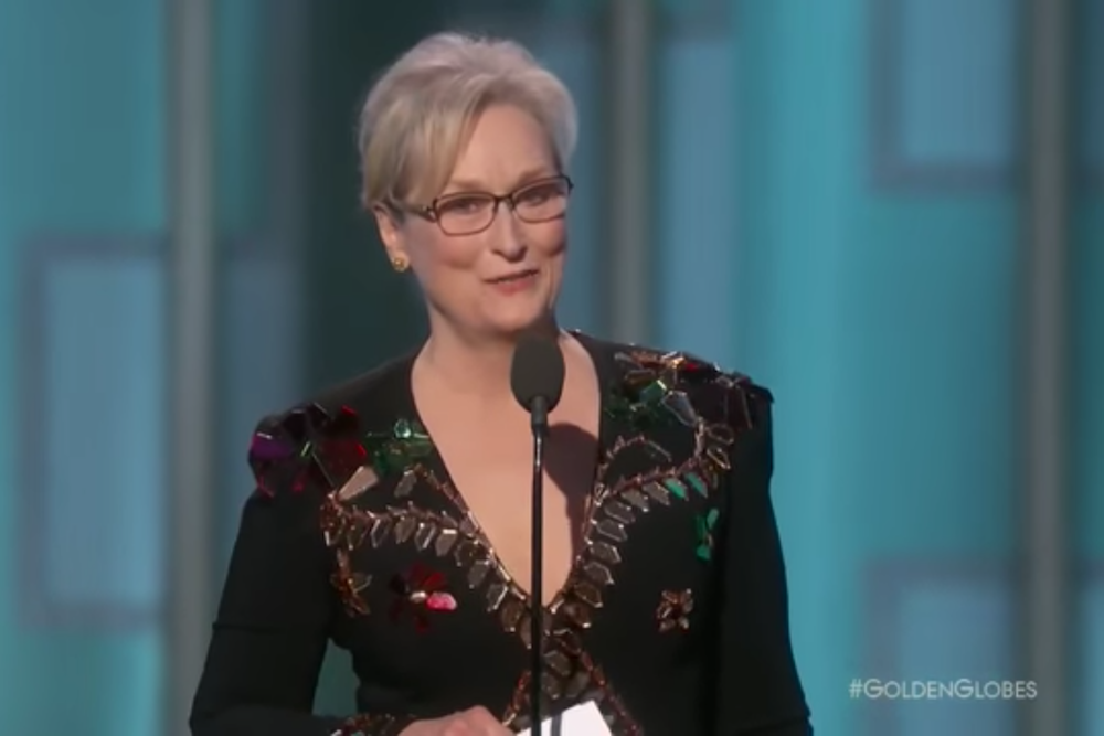 Hollywood Is Crawling With Outsiders Watch Meryl Streep S Golden Globes Speech That Provoked