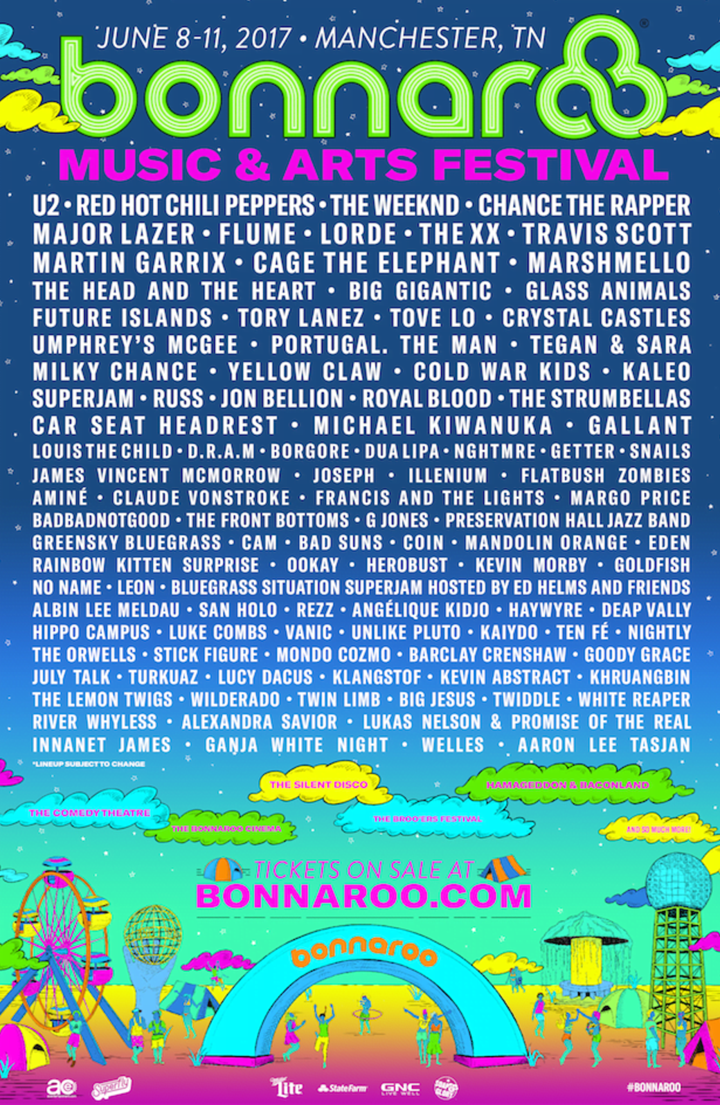 Bonnaroo Lineup Announced: U2, The Red Hot Chili Peppers, The Weeknd, Chance the Rapper, More to Play