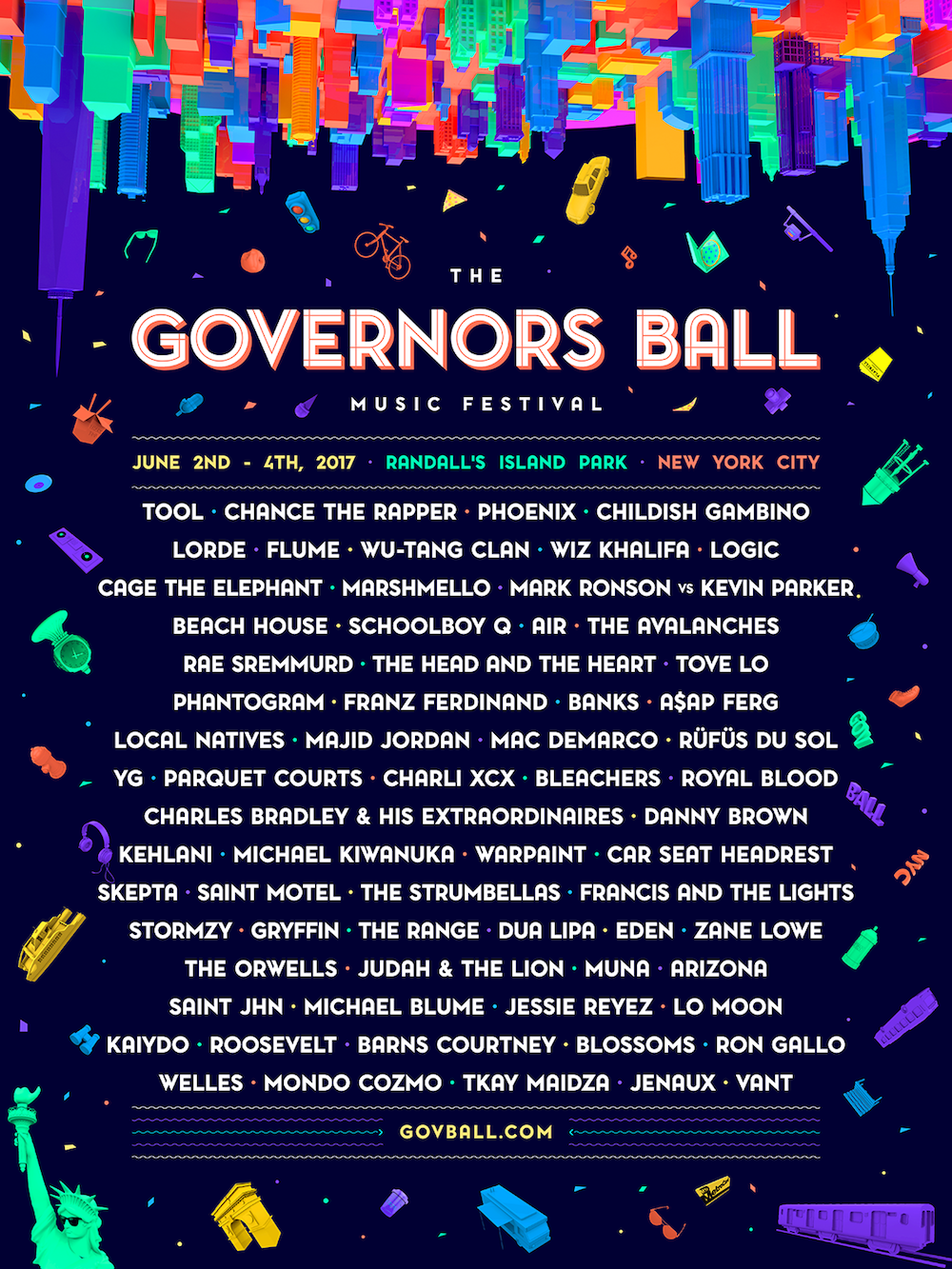 Governors Ball 2017 Lineup Features Tool, Chance the Rapper, and Phoenix