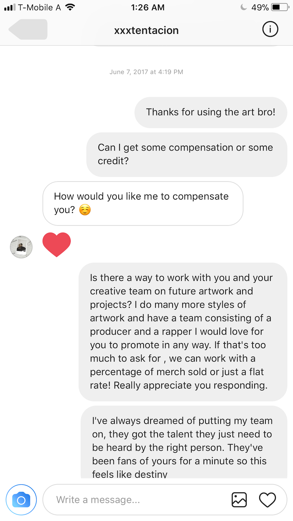 XXXTentacion Tells Artist to 