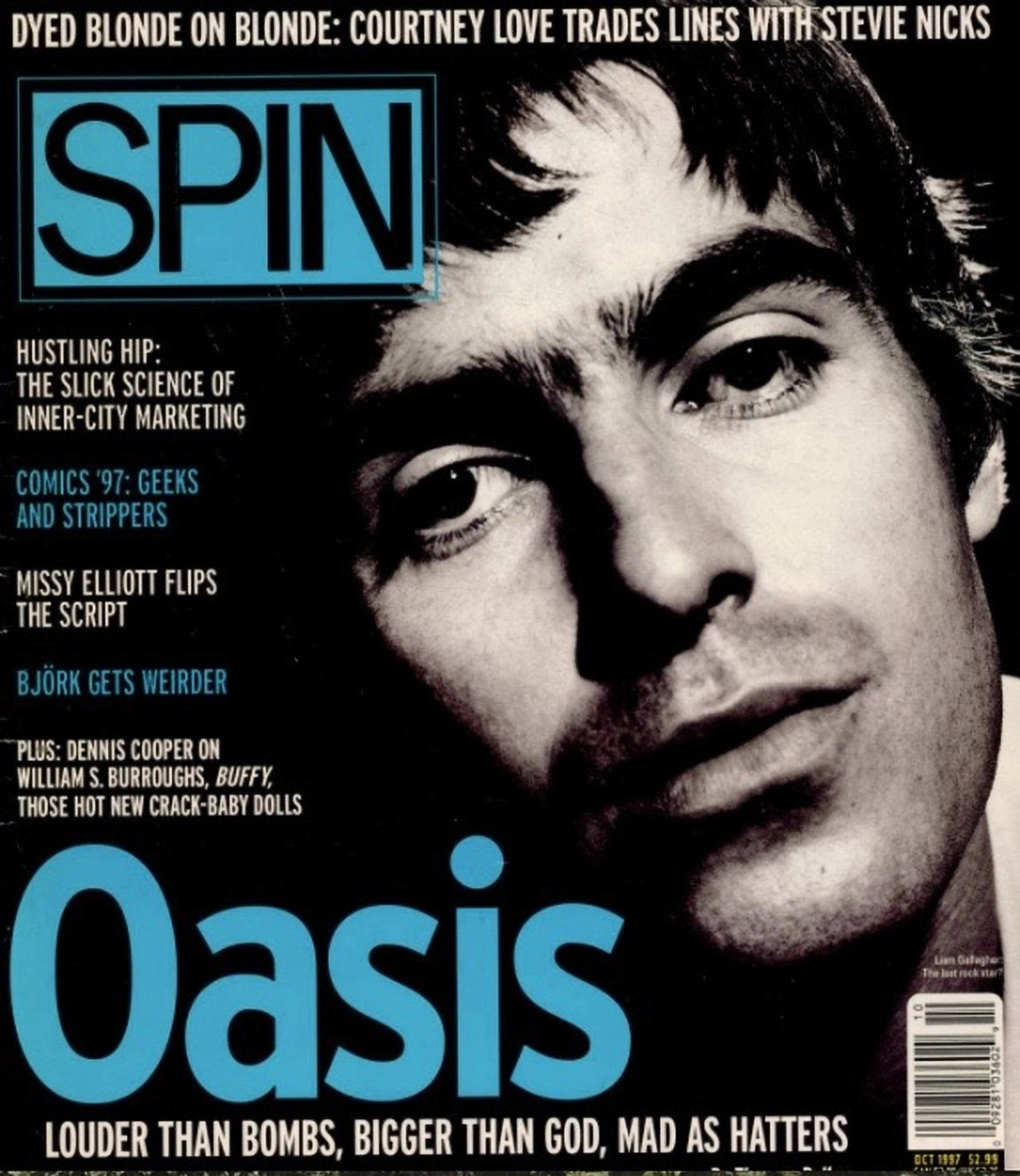 Oasis on the cover of Spin, October 1997