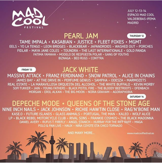 Mad Cool Festival 2018 lineup