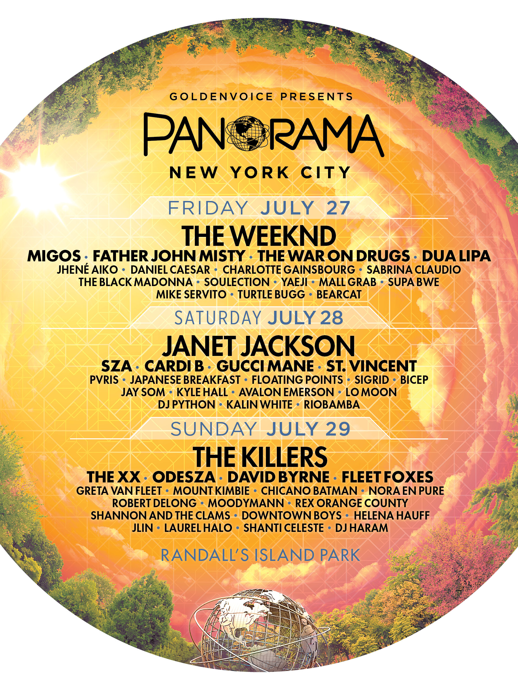 Janet Jackson, The Killers, The Weeknd, David Byrne, the xx, St. Vincent to Perform at 2018 Panorama Music Festival