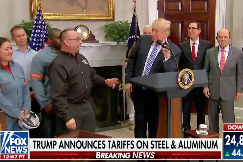 Trump Tells Steelworker His Dad Is Looking Down on Him From Heaven