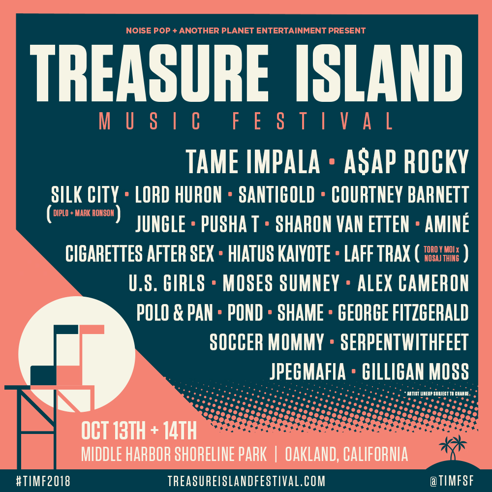 Tame Impala, A$AP Rocky, Courtney Barnett Headline Treasure Island Festival 2018