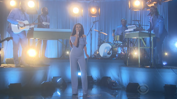 Kacey Musgraves performs on James Corden