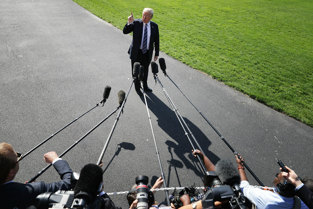 Trump Points Up at Melania's Window